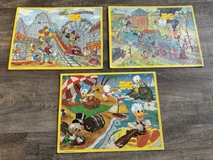 Vintage Disney Puzzle Lot Mickey Mouse Gang Duck Tales Interlocking Cardboard - Picture 1 of 13