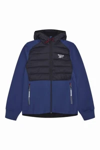 Reebok Herren Padded Jacket Mixed Media Hybrid Softshelljacke Batik Blau - Bild 1 von 13