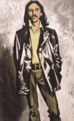 ¡Figura masculina modernista abstracta francesa Andre Delfau pintura gouache MCM de colección!4 Foto 1 de 4