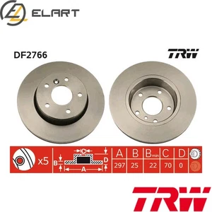 2x BRAKE DISC DF2766 FOR LAND ROVER RANGE/II 14/21L 4cyl RANGE ROVER I 4.6L 6cyl - Picture 1 of 18