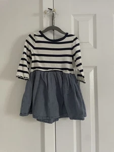Baby Gap Striped Dress Cotton Denim 3T - Picture 1 of 4