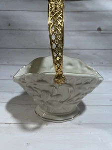 1996 Lenox Osterlilienkorb mit Goldrand OHNE BOX neuwertig 9" hoch Made in USA - Bild 1 von 7