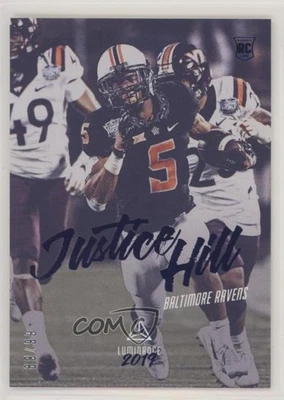 2019 Panini Luminance Rookie Blue /99 Justice Hill #157 Rookie RC - Image 1 of 2
