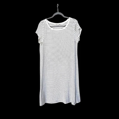 Vestido informal camiseta de algodón orgánico a rayas blancas de cáñamo Eileen Fisher, talla grande Foto 1 de 4