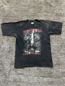 Vintage Sepultura Chaos A.D Album 1993 90s Metal Band T-Shirt Large - Bild 1 von 10