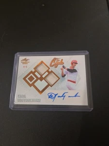 CARL YASTRZEMSKI 2024 Leaf Trinity MLB Baseball GAME USED PATCH Auto #4/5 Cycle - Picture 1 of 6