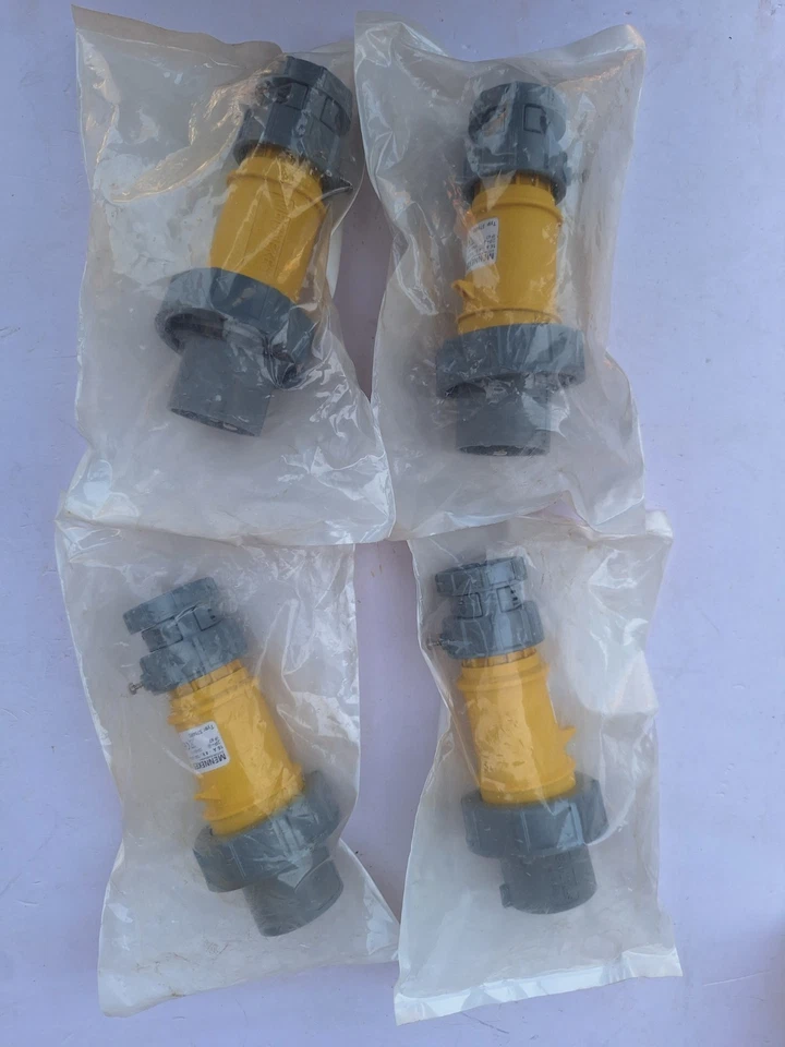 MENNEKES 3794 ELECTRICAL PLUG RS 235-9966 16A-4H/100-130V 50-60Hz 2P+E LOT OF 2 - image 1 of 4