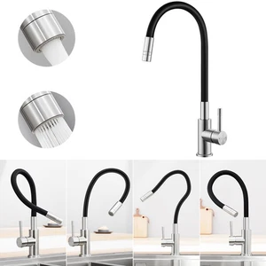 Rubinetto cucina flessibile 360° rubinetto lavello con doccetta miscelatore - Foto 1 di 11
