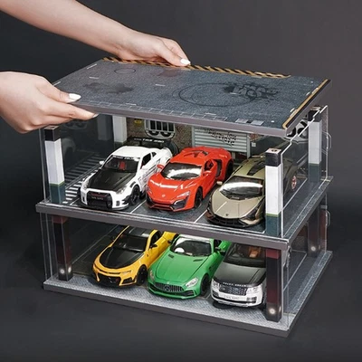 Диорама масштаб 1/24 автомобиль гараж светодиодное освещение парковка лот сцена дисплей модель игрушка - Изображение 1 из 4