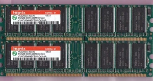 1GB 2x512MB PC3200 HYNIX DDR-400 Ram Memory Kit HYMD564646CP8J-D43 AA DDR1 CL3 - Picture 1 of 3
