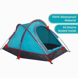 Wasserdichtes Camping Kuppelzelt für 2 Personen für Outdoor Wandern Survival Outdoor Unterstand - Bild 1 von 13