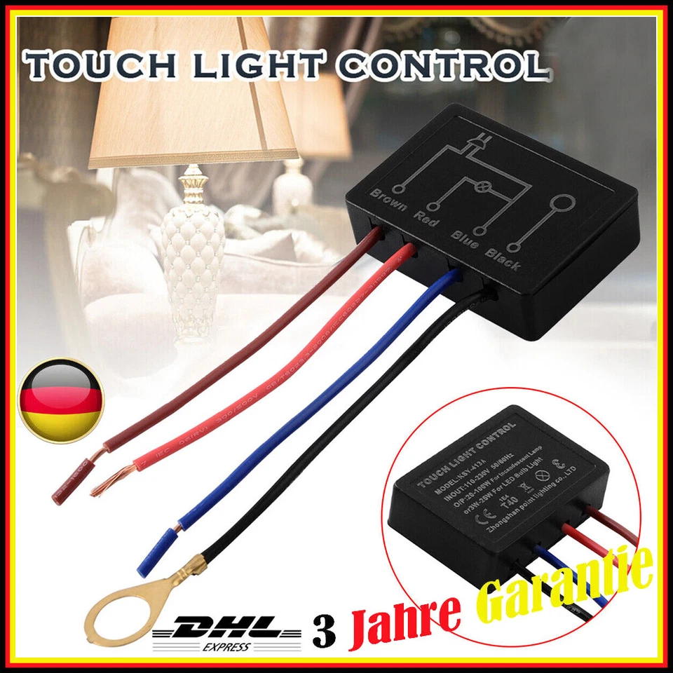 220V Touch Light Schalter Tischlampe Dimmer Control Module Sensor für Glühlampen - Bild 1 von 4