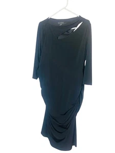 Lane Bryant Womens Dress Cut Out Asymmetrical Neckline Side Zip Black Size 18 - Picture 1 of 7