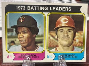 1974 Topps Batting Leaders (HOF) Rod Carew / Pete Rose #201 NM - Picture 1 of 2
