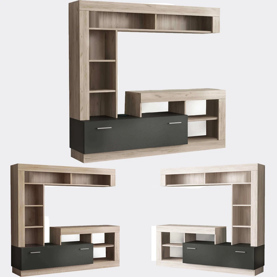 PARETE ATTREZZATA MENSOLA TV VANI LIBRERIA VARI COLORI 170x42x181,5 MOD.LEONARD - Immagine 1 di 1
