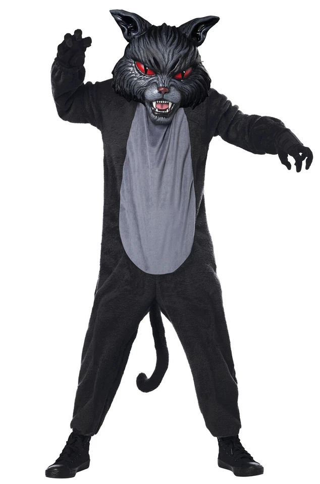 Black Cat Fight Scary Child Halloween Costume - Image 1 of 1