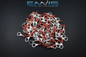 18-22 GAUGE NYLON RING 5/16 CONNECTOR 50 PK RED CRIMP TERMINAL AWG CAR SUV - Picture 1 of 1