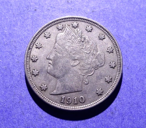 1910 Liberty V Nickel  XF Cover