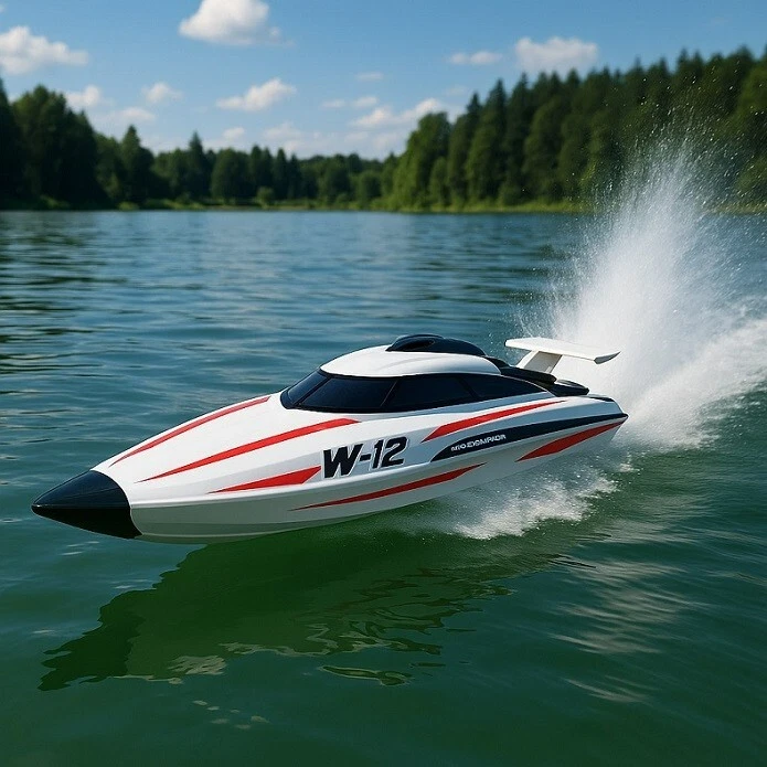 RC 2,4 Ghz. Speedboot TIGER SHARK W-12 ferngesteuertes Schiff Boot Rennboot RTR - Bild 1 von 1