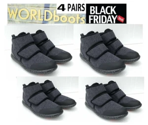 LOTE 4 PAIRS MEN, WOMEN, UNISEX SIZE 10 Sneaker Original Worldboots Grey Leather - Picture 1 of 12