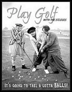 Play Golf With The Stooges funny metal sign 415mm x 320mm (de) - Picture 1 of 1