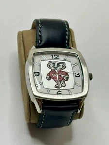 Game Time Wisconsin Badgers Mens Watch Adjustable Leather Strap - Picture 1 of 5