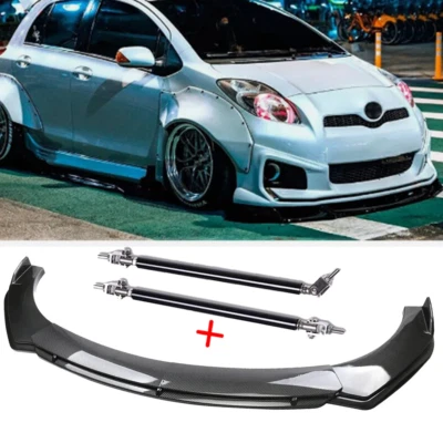 For Toyota Yaris/ R 2005-20 Front Bumper Lip Splitter Spoiler Kit Carbon Fiber - Изображение 1 из 4