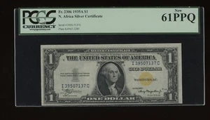 DBR 1935-A $1 North Africa Silver Fr. 2306 IC Block PCGS 61 PPQ Ser # I39507137C - Picture 1 of 2