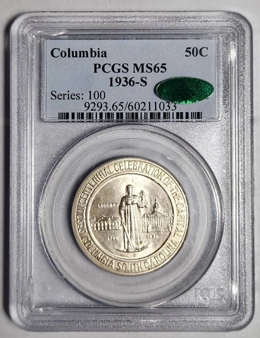 1936 S PCGS MS-65 CAC Columbia Cover