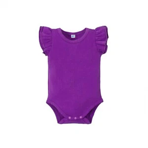 0-24M Infant Girl Romper Baby Girls Solid Color Bodysuit Toddler Ruffle Jumps... - Picture 1 of 7