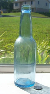 SCHÖNE KORNBLUMENBLAUE BIERFLASCHE - Bild 1 von 1
