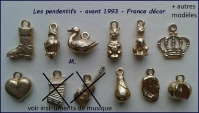 1993 FRANCE DECOR LES PENDENTIFS + DIVERS FEVE METAL DORE OR 3D au CHOIX - Photo 1/2