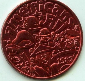 Mardi Gras Doubloon Krewe of Atlas 1982 Aluminum Red - Picture 1 of 2