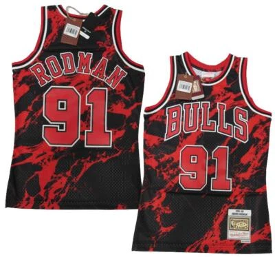 1997-98 Dennis Rodman #91 Bulls мужской Mitchell & Ness мрамор Swingman Джерси $155 - Изображение 1 из 4