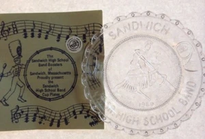 Sandwich MA High School Band Blue Knight Massachusetts Pairpoint Glass Cup Plate - Picture 1 of 6