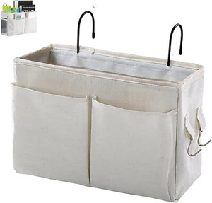 Bedside Caddy Hanging Storage Basket Multi-Function Organizer White - Picture 1 of 6