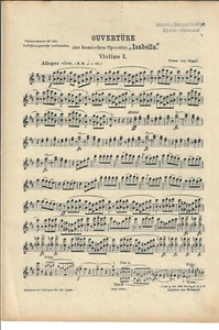 Noten für Orchester * Ouvertüre zur komischen Operette ISABELLA - Bild 1 von 1