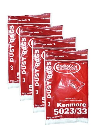 12 bolsas de aspiradora para alergias Kenmore Sears, aspiradoras de bote, bolsa 5023-5033... Foto 1 de 3