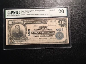 $10 National Bank Note 1902 New Kensington P MG Very Fine 20 Signatures Added - Picture 1 of 4