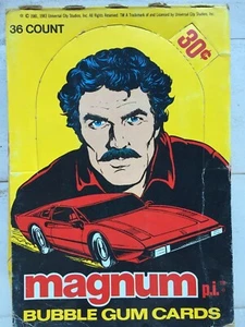Vintage 1981 Magnum P.i Bubble Gum Trading Card Box + 36 Packs New Unopened - Picture 1 of 7