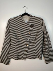 ARMANI COLLEZIONI Damen Blazer Jacket Grau gestreift Gr. 44 / A+ zustand - Picture 1 of 11