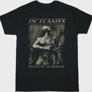Vintage IN FLAMES REROUTE TO STAY Baumwolle schwarz alle Größen T-Shirt für Herren TU358 - Bild 1 von 3
