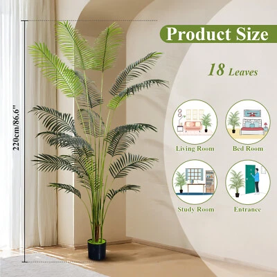 6FT Large Artificial Bird of Paradise Faux Palm Tree Zero-Maintenance Home Gift - Image 1 of 4