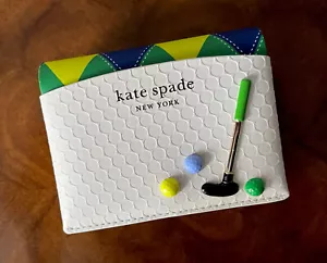 Kate Spade TEE TIME MINI GOLF Ball Embellished Leather W/Snap Closure Card Case - Picture 1 of 13