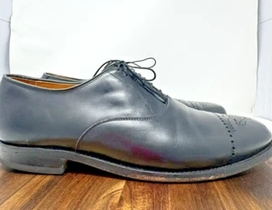 Allen Edmonds Dryden Black Brogue Medallion Toe Leather Dress Shoe Preowned Sz14 - Picture 1 of 9
