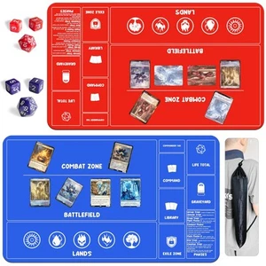 Card Game Playmats MTG Playmat for Beginner 2 Pack with Dices, Magic Mat Comm... - Picture 1 of 8