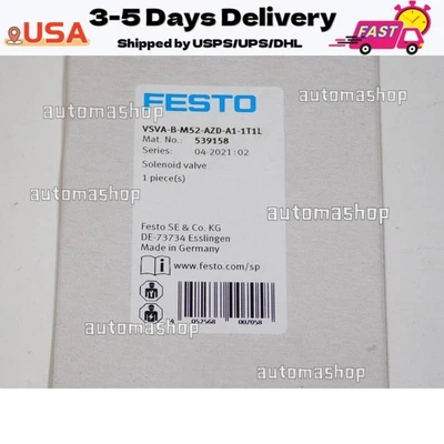 US FREE TAX New FESTO VSVA-B-M52-AZD-A1-1T1L 539158 Solenoid Valve Module 145PSI - Image 1 of 4