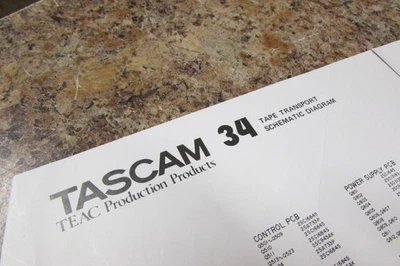 Diagrama esquemático de transporte de cinta grabadora de 4 pistas Tascam 34 de colección Foto 1 de 3