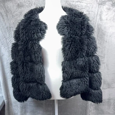 Abrigo grande de piel sintética gótico Lanshifel para mujer caprichoso hada grunge glam rockero Foto 1 de 4