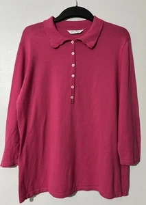 David Nieper England Pink Collared Long Sleeve Polo Shirt Uk 16 - Picture 1 of 8